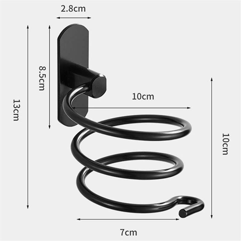 Wall Mounted Hair Dryer Holder Spiral Hair Care Tools Hanging Rack Organizer for Blow Dryer Storage