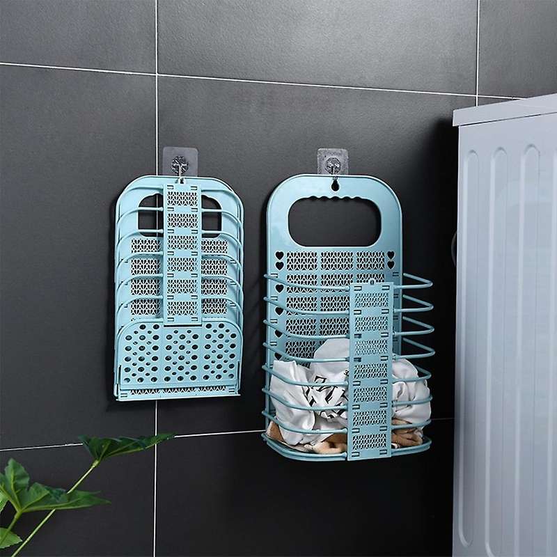 Wall Mounted Foldable Laundry Basket Dirty Clothes Storage Basket Wall Hanging Bathroom Clothes Laun