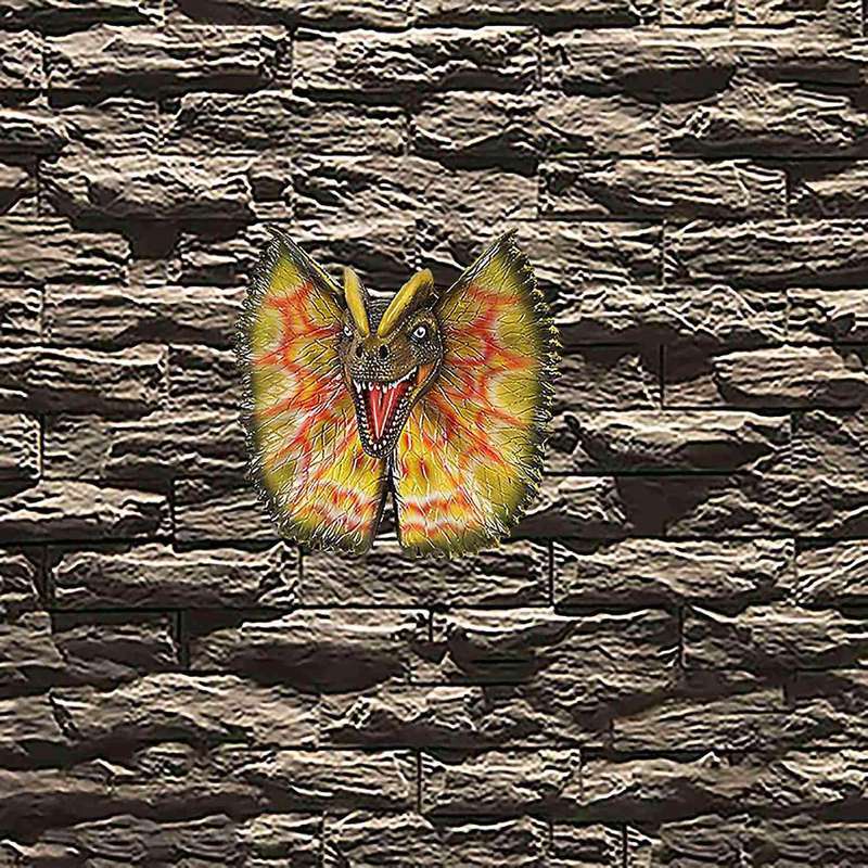 Wall Mounted Dinosaur Wall Bust Dinosaur Head Sculpture Wall Hanging Life-Like Figurine Latex Foam A