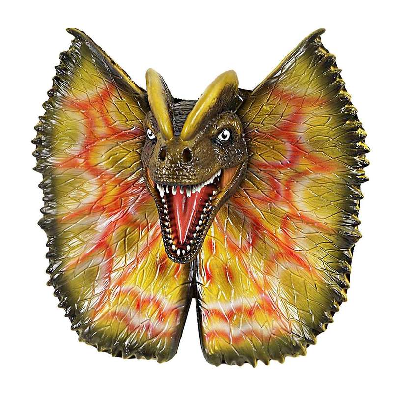 Wall Mounted Dinosaur Wall Bust Dinosaur Head Sculpture Wall Hanging Life-Like Figurine Latex Foam A