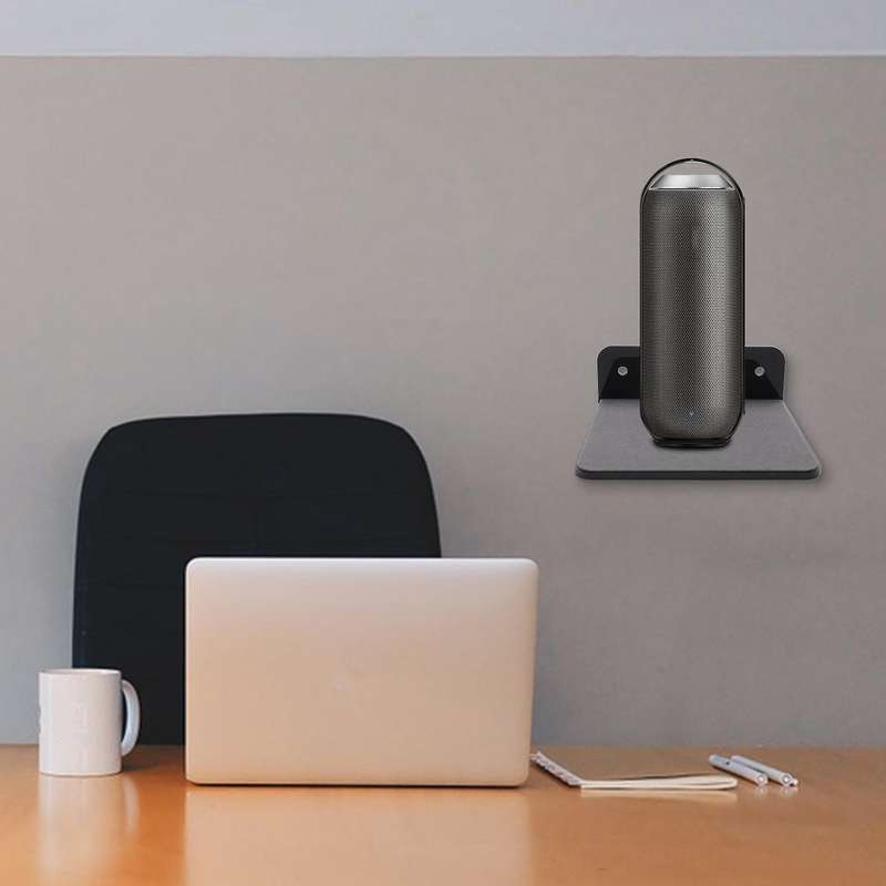 Wall Shelf Speaker Stand, Small Wall Shelf Speaker Mount (Black)