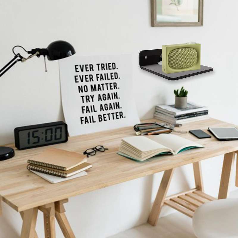 Wall Shelf Speaker Stand, Small Wall Shelf Speaker Mount (Black)