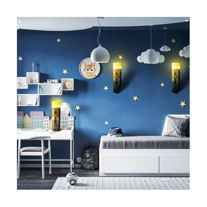 Wall Night Light Torch Building Block Lamp Torch Rechargeable Night Light Kids' Toys Atmosphere Deco