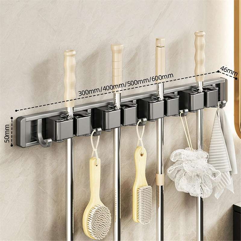 Wall Mounted Mop Organizer Clips Self-adhesive Bathroom Mop Broom Hanger Holder Rack Hooks Mop Clip
