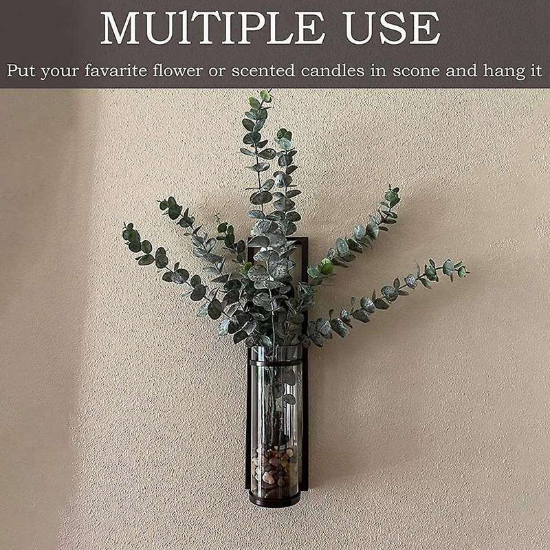 Wall Sconces Candle Holder Classic Metal Grass Wall Decorations for Living Room, Bathroom, Dining Ro