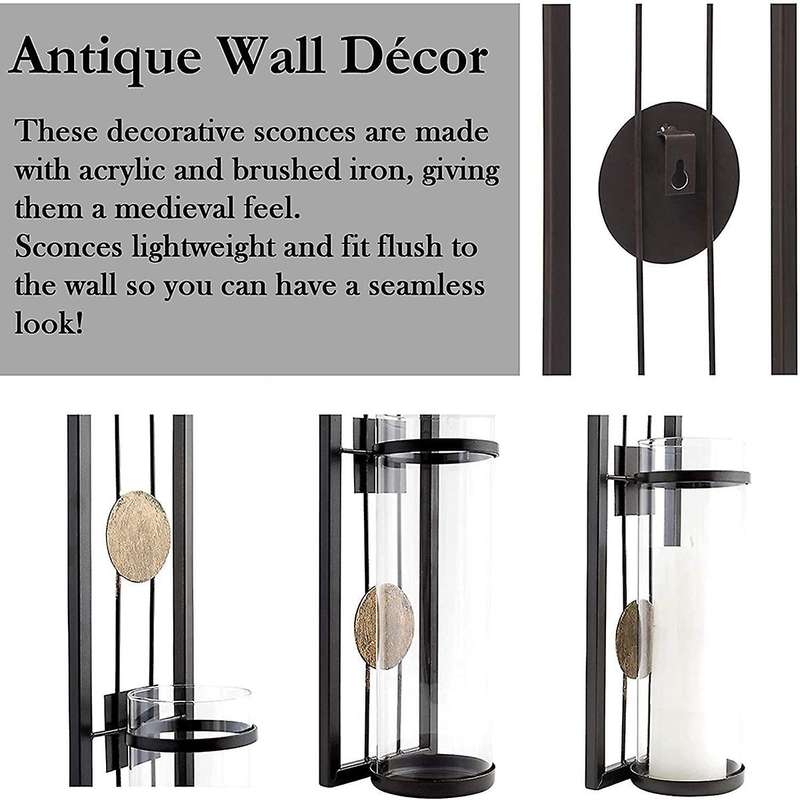 Wall Sconces Candle Holder Classic Metal Grass Wall Decorations for Living Room, Bathroom, Dining Ro