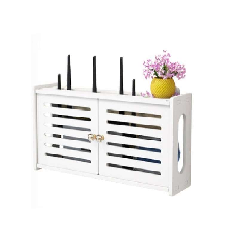 Wall Mounted Wireless Router Rack Living Room Wall-mounted Wifi Storage Box Cable Power Bracket Stor