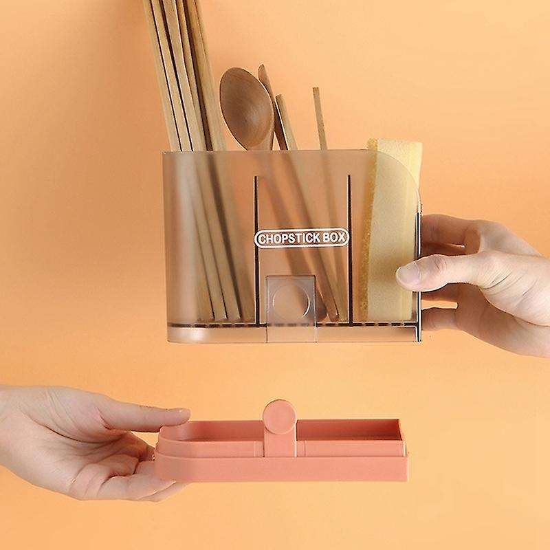 Wall-Mounted Chopstick Holder Kitchen Multi-Function Shelf Free Perforated Chopstick Cage Chopstick