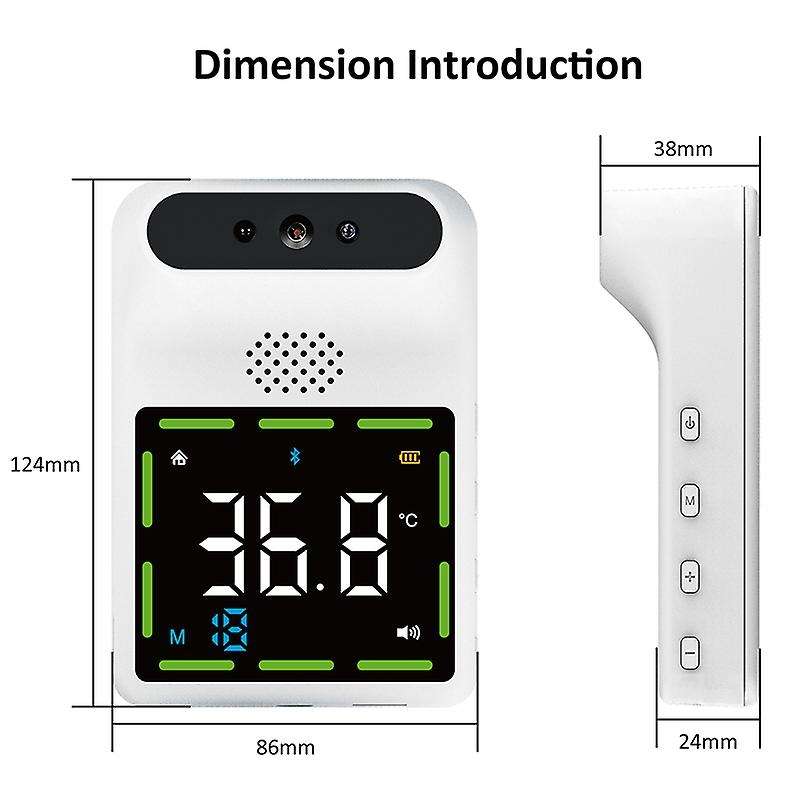 Wall-Mounted Thermometer with Access Control , K88 Automatic Temperature Measurement, with Alarm, fo