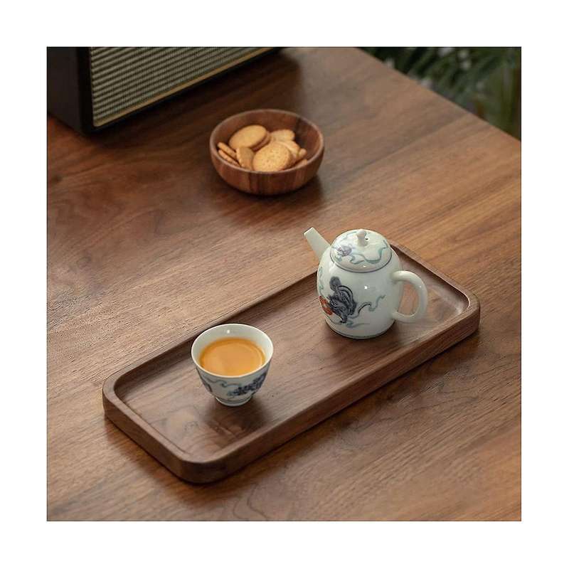 Walnut Serving Tray Solid Wood Small Tray Rectangle Platter Bathroom Tray Dinner Tray Tea Tray Coff
