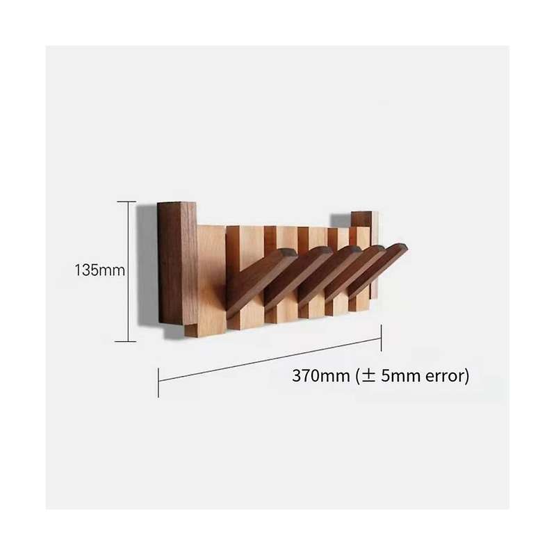 Walnut Coat Rack Wall-Mounted Hook Hidden Decoration Hook Hanger Foldable Bedroom Closets Wooden Wa
