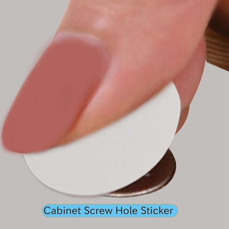 Wardrobe Cupboard Self-adhesive Screw Covers Caps Stickers 54 In 1 White