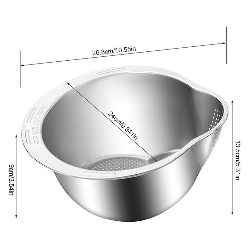 Washing Bowl Made of Stainless Steel, Sieve for Washing and Vegetables