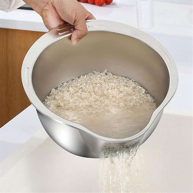 Washing Bowl Made of Stainless Steel, Sieve for Washing and Vegetables