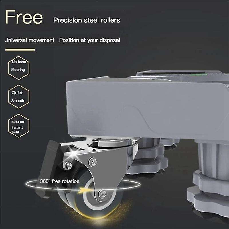 Washing Machine Stand Adjustable Anti-Vibrator Laundry Base 4 Wheel with Brake Holder for Dryers and