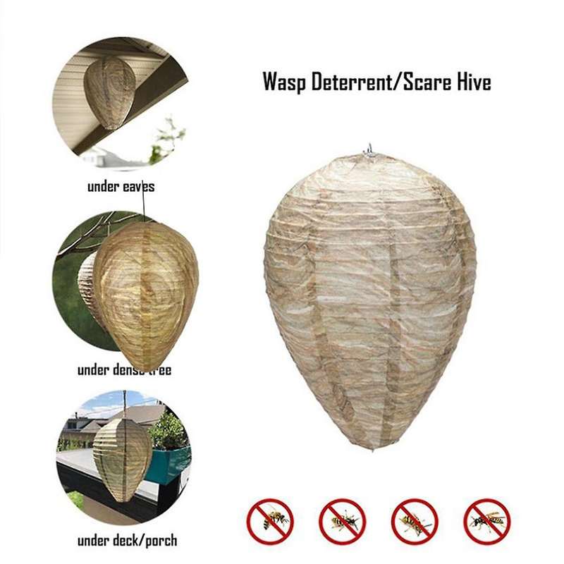 Wasp Nest Bait, Hanging Wasp Deterrent Wasp Trap Fake Wasp Nest Bait for Home and Garden Outdoor Wa