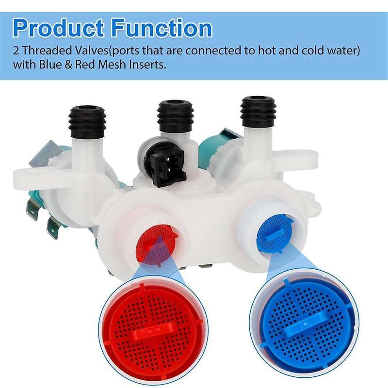 Washing Machine Water Inlet Valve for W11165546 W11096267 Washer Accessory
