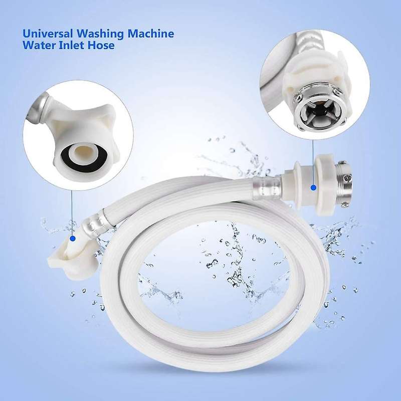 Washing Machine, Pvc Hose, White Water Inlet Hose, Lengthened High-Pressure Water Pipe Fittings (Len