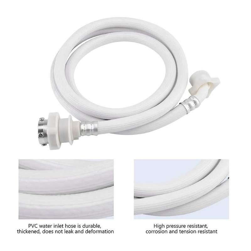 Washing Machine, Pvc Hose, White Water Inlet Hose, Lengthened High-Pressure Water Pipe Fittings (Len