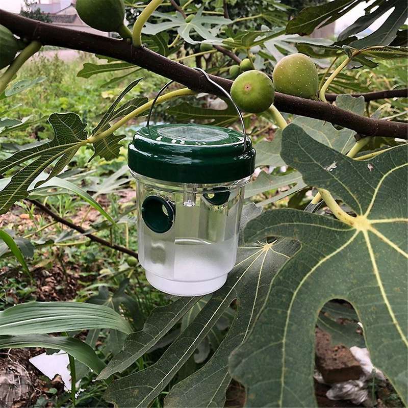 Wasp Trap - Hanging Design, Solar LED Light to Capture Flying Insects Insect Trap to