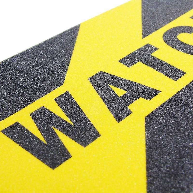 Watch Your Step Floor Stickers 6X24 Inch Warning Sign Sticker Floor Tape Anti Slip Abrasive Adhesiv