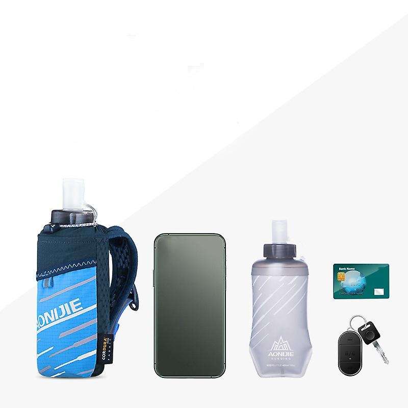 Water Bottle Carrier Bag with 420Ml Water Bladder for Hiking Travelling Camping Blue