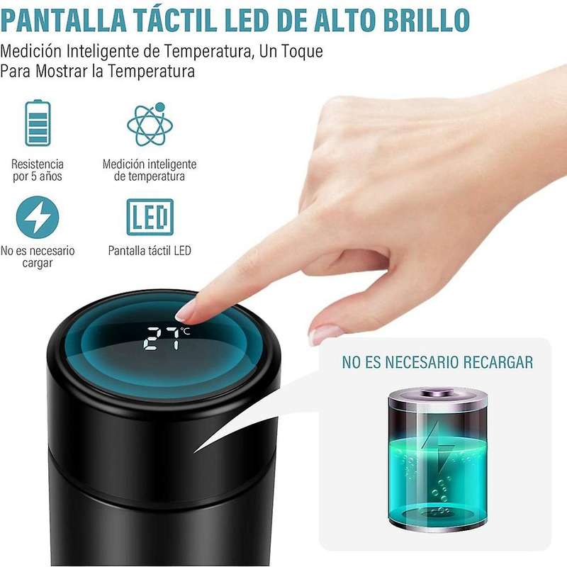 Water Bottle 500 Ml / 17 Cup, Stainless Steel Vacuum Flask,Smart LED Press Screen with Temperature