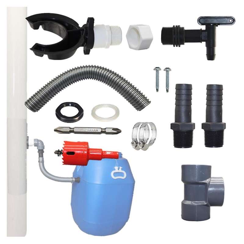 Water Butt Filler Kit for Downpipes, Rainwater Collector, Rain Barrel Diverter Kit, Connects Downpip