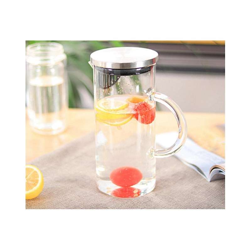 Water Carafe Glass Carafe Fridge Jug 1 Liters 2 Pieces In 1 Set Water Jug Teapot