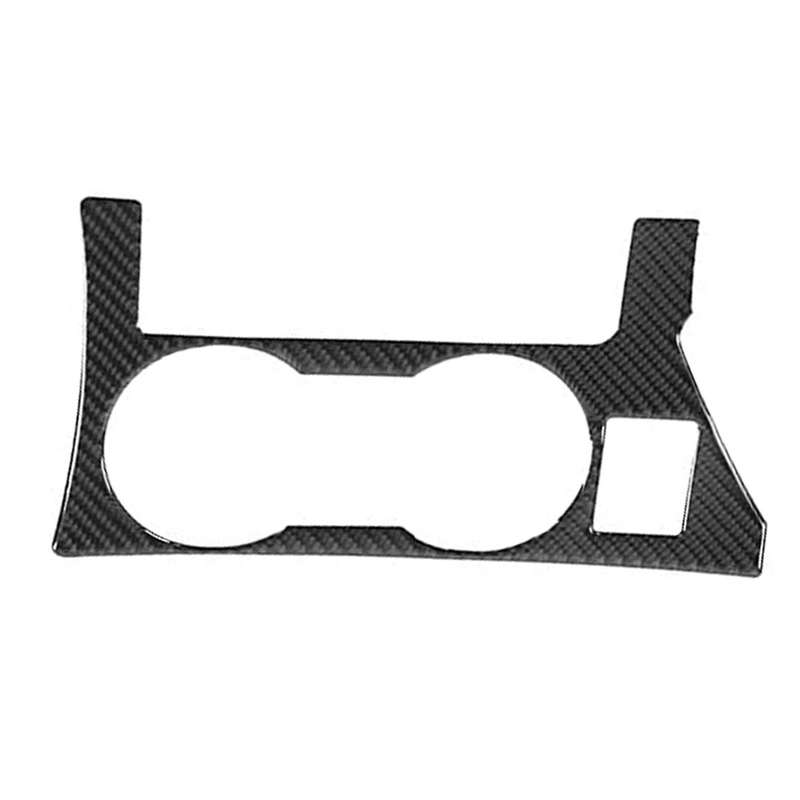 Water Cup Holder Panel Sticker Trim Carbon Fiber Decors Cup Holder Cover Fit for 2014 - 2018