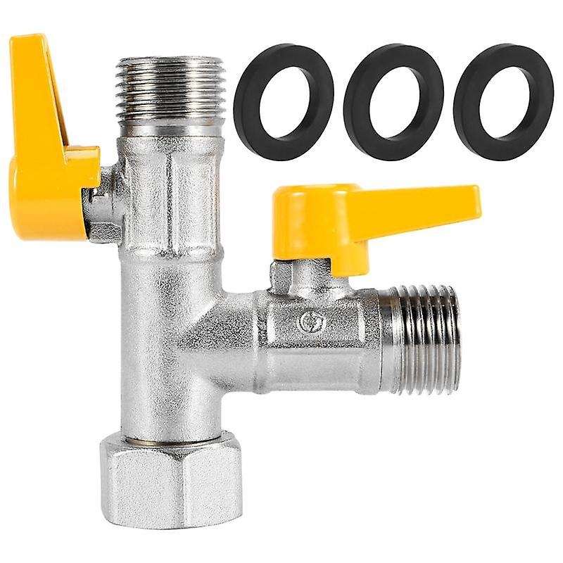 Water Diverter 3 Way Shower Diverter Valve T Adapter Shower Head Shut-off Valve for Showerhead And