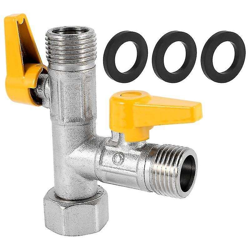 Water Diverter 3 Way Shower Diverter Valve T Adapter Shower Head Shut-off Valve for Showerhead And