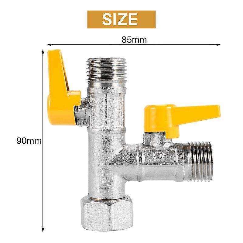 Water Diverter 3 Way Shower Diverter Valve T Adapter Shower Head Shut-off Valve for Showerhead And