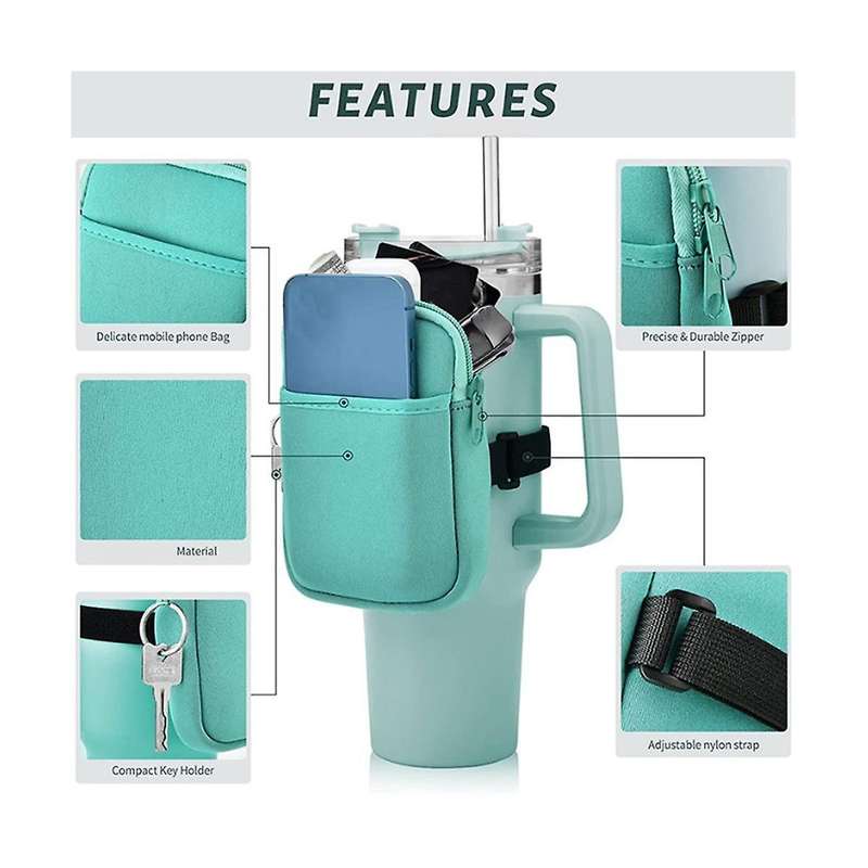 Water Cup Set Simple Fashion Vacuum Bottle Set Waterproof Portable Ice Cup Set Elastic Lifting Rope