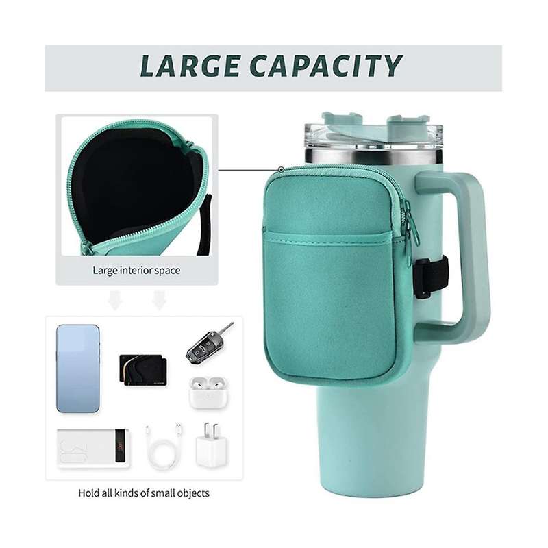 Water Cup Set Simple Fashion Vacuum Bottle Set Waterproof Portable Ice Cup Set Elastic Lifting Rope