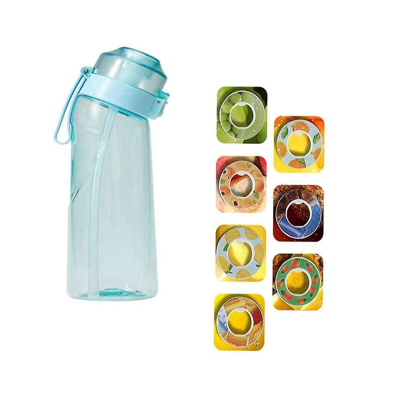 Water Cup, Sports Water Bottle Drinking Bottle 650ml with 7pcs Flavoured Pods, Water Bottle Set