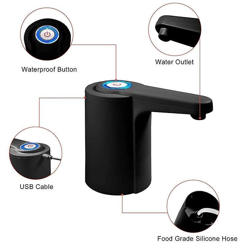 Water Dispenser 5 Gallon - Water Pump for 5 Gallon Bottle, Water Jug Pump Usb Rechargeable Universal