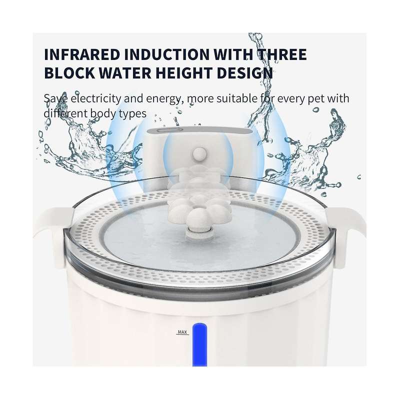 Water Fountain,2l Wireless Motion Sensor Automatic Pet Fountain Cordless Dog Water Dispenser,for