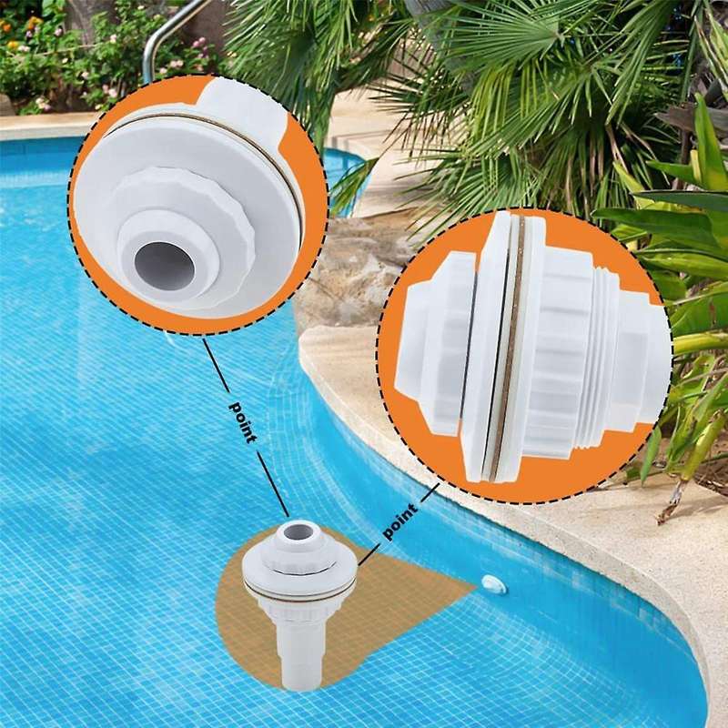 Water Inlet Outlet Fittings with Clip Threaded Tape Swimming Pool Return Nozzle Removable Swimming