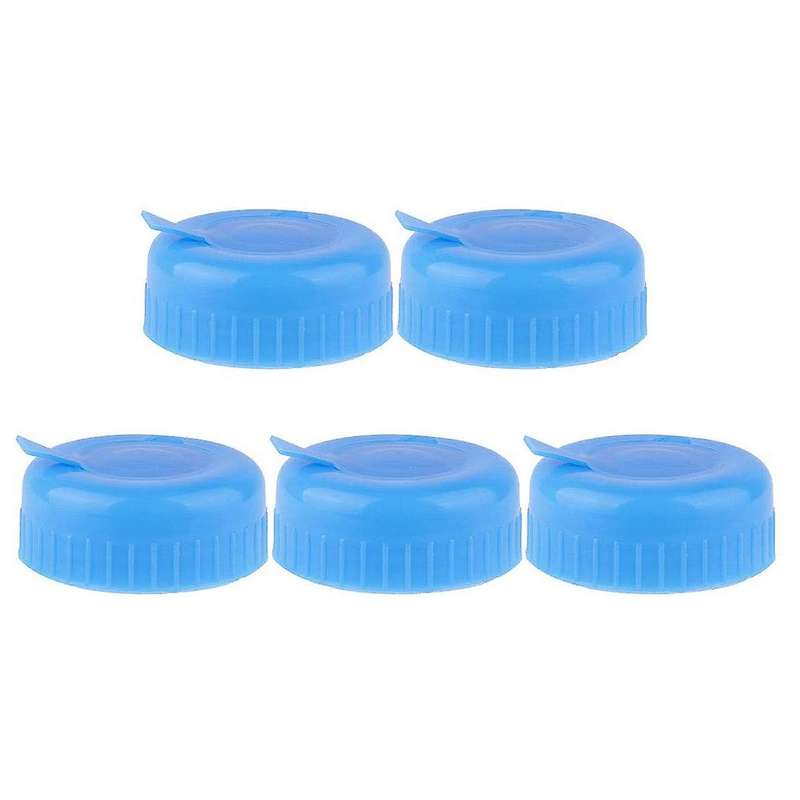 Water Jug Cap 5 Pack Plastic Water Bottle Cap Blue Gallon Drinking Water Bottle Cap Replacement Bot