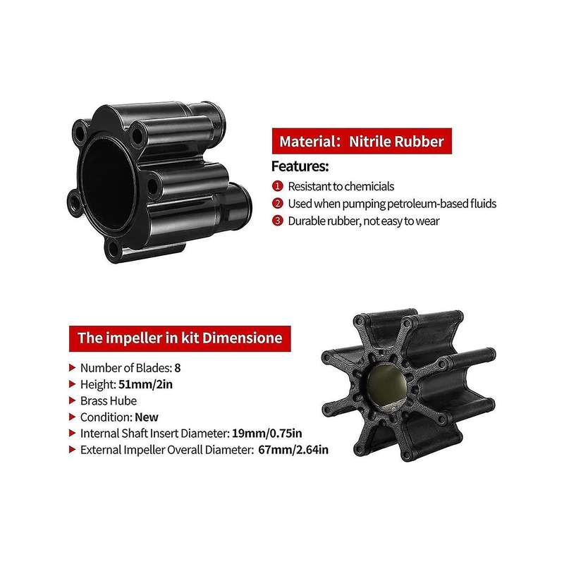 Water Pump Housing and Impeller Repair Kit for Alpha Engines 807151a14 Mercury 46-807151a14