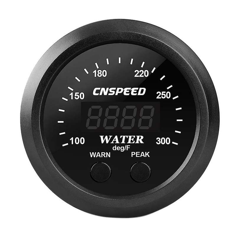 Water Temp Gauge Digital Display 12V Ultra-Thin Universal Water Temperature Meter with Sensor LED In