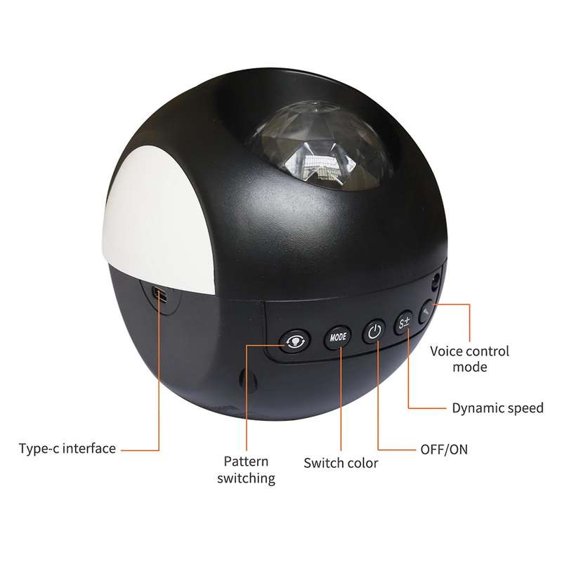 Water Wave LED Projector Light USB Voice Control Music Player LED Night Light Romantic Projection La
