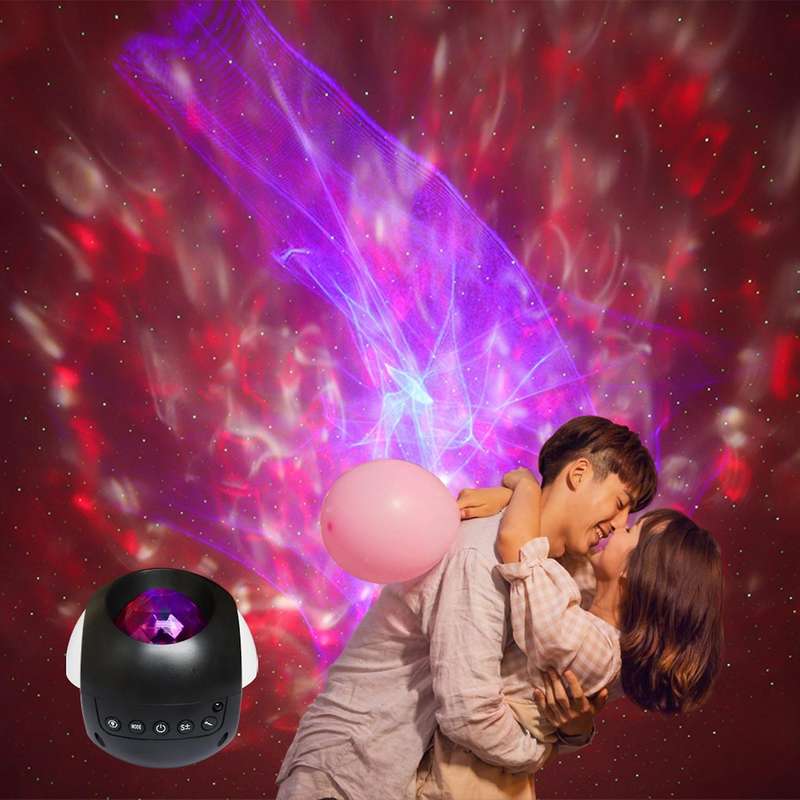 Water Wave LED Projector Light USB Voice Control Music Player LED Night Light Romantic Projection La