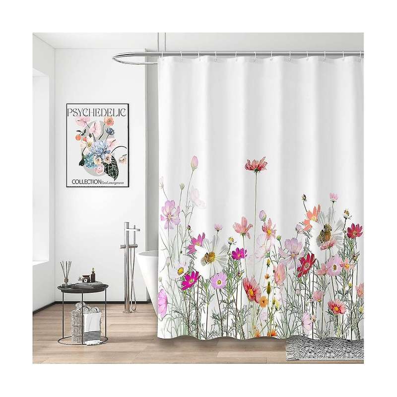 Watercolor Eucalyptus Shower Curtain,polyester Fabric Waterproof Shower Curtain Sets Machine Washabl