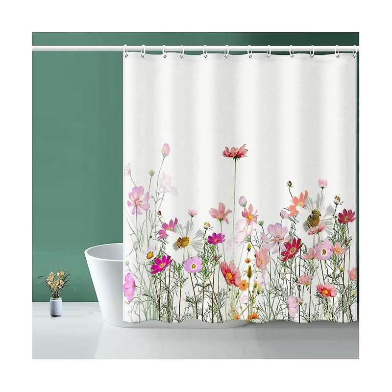 Watercolor Eucalyptus Shower Curtain,polyester Fabric Waterproof Shower Curtain Sets Machine Washabl
