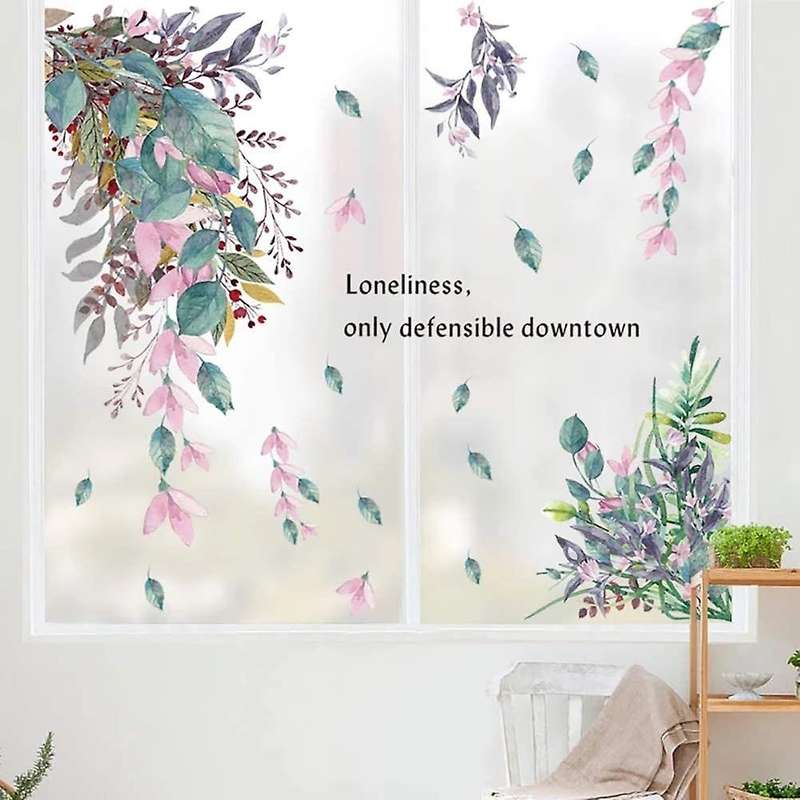 Watercolor Wall Decals Murals Wall Stickers Kids Plant Blossom Flowers Stickers Wall Deco for Bedro