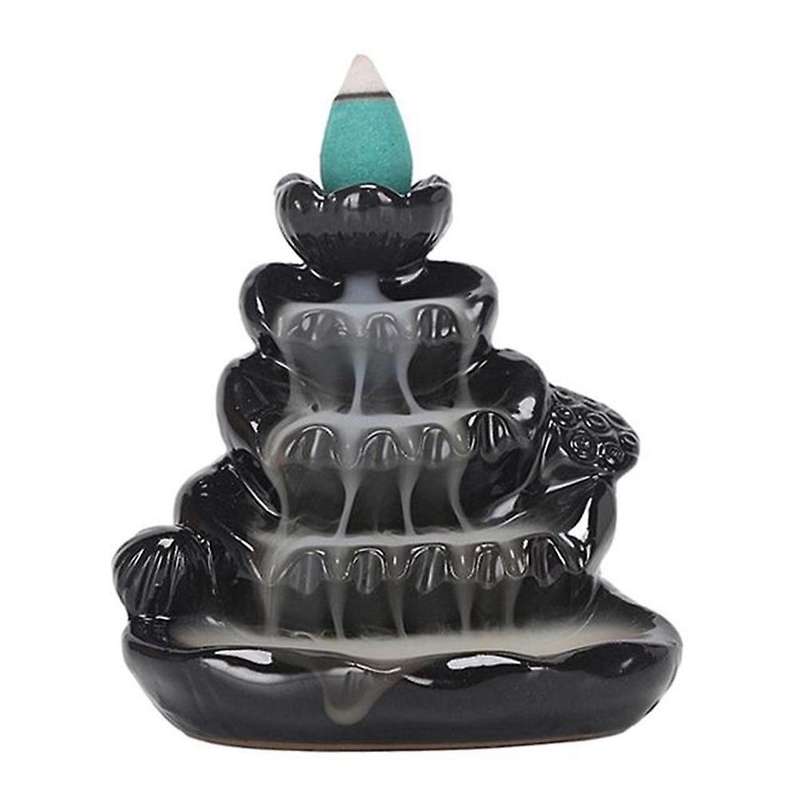 Waterfall Incense Burner Ceramic Incense Holder Handmade Ceramic Backflow Incense Burner Decor -Lot