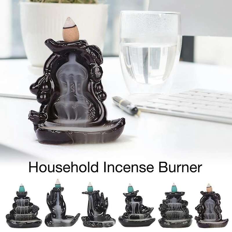 Waterfall Incense Burner Ceramic Incense Holder Handmade Ceramic Backflow Incense Burner Decor -Lot