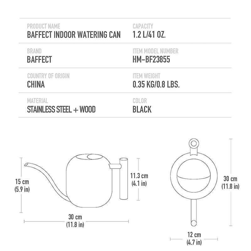 Watering Can Indoor Plants, 1.2l/41oz Cute Watering Can Pot, Stainless Steel Garden Watering Can wit